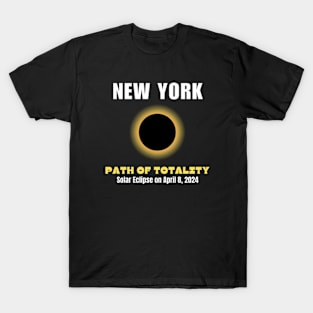 New York Path Of Totality Solar Eclipse On April 8 2024 T-Shirt